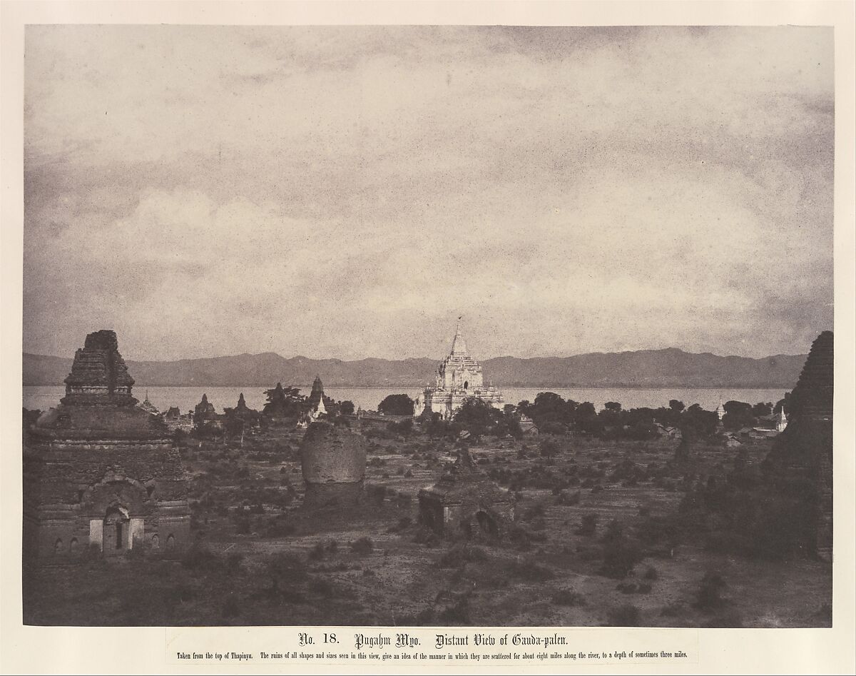 Pugahm Myo: Distant View of Gauda-palen Pagoda, Linnaeus Tripe (British, Devonport (Plymouth Dock) 1822–1902 Devonport), Albumen silver print from waxed(?) paper negative 