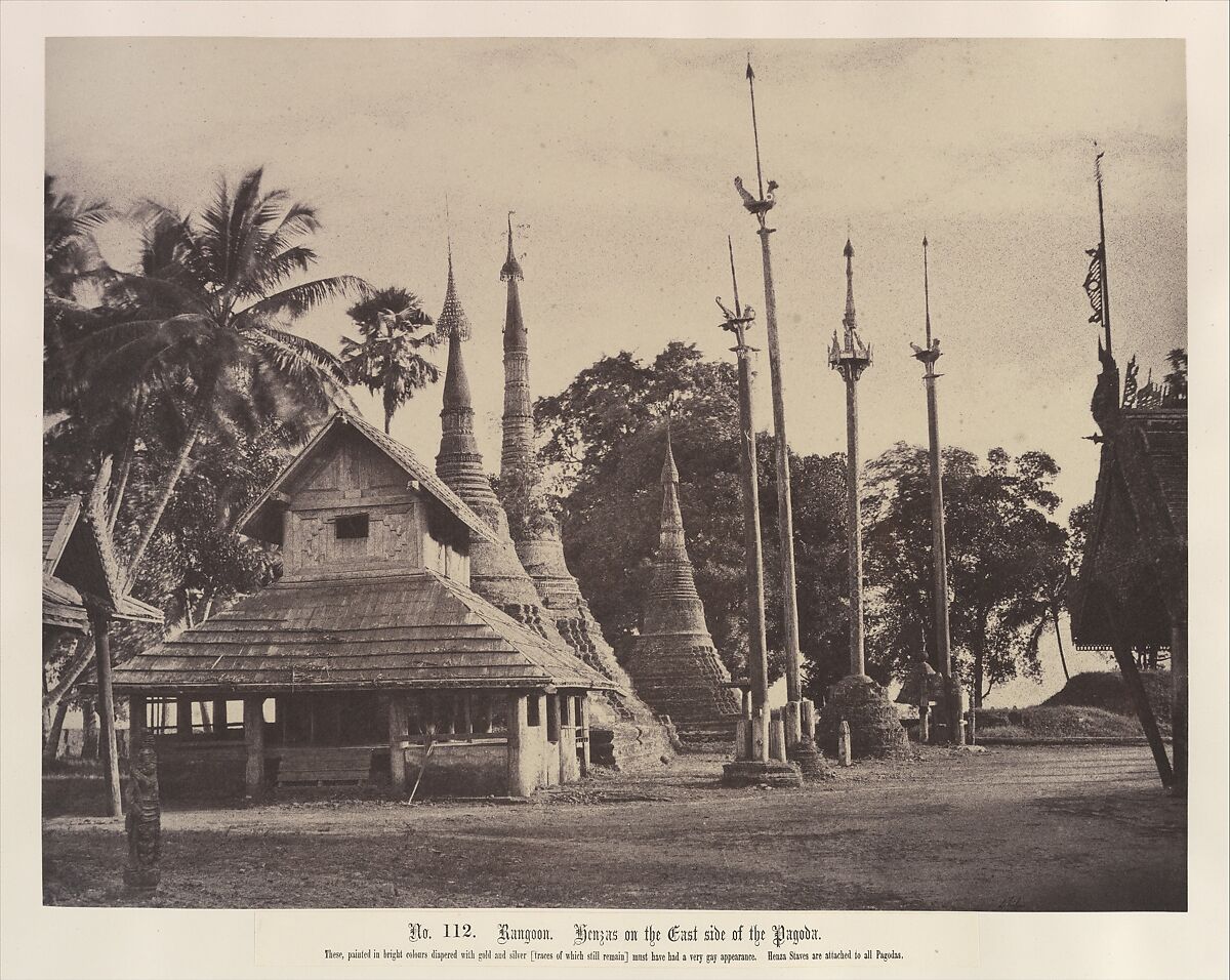 Rangoon: Henzas on the East Side of the Shwe Dagon Pagoda, Linnaeus Tripe (British, Devonport (Plymouth Dock) 1822–1902 Devonport), Albumen silver print from waxed paper negative 