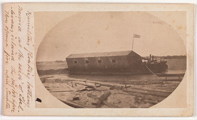 Hamilton's Floating Battery Moored at the End of Sullivan's Island the Night Before They Opened Fire upon Fort Sumter