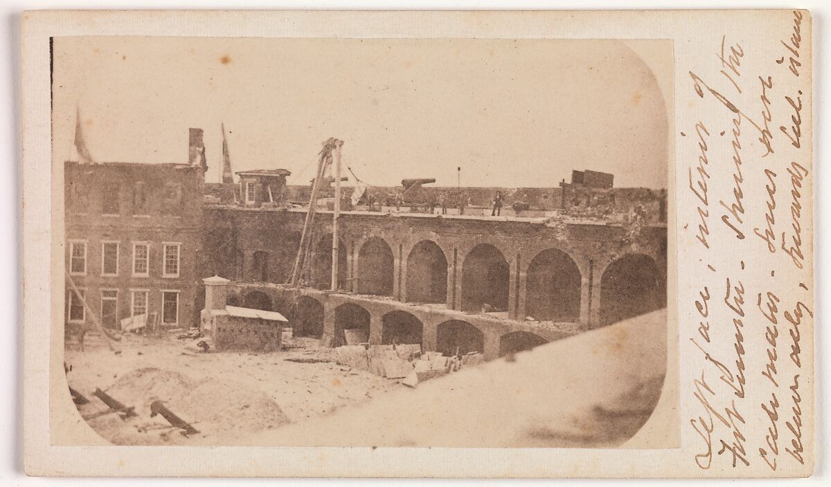 The Evacuation of Fort Sumter, April 1861, Edward Anthony (American, 1818–1888), Albumen silver print from glass negative 