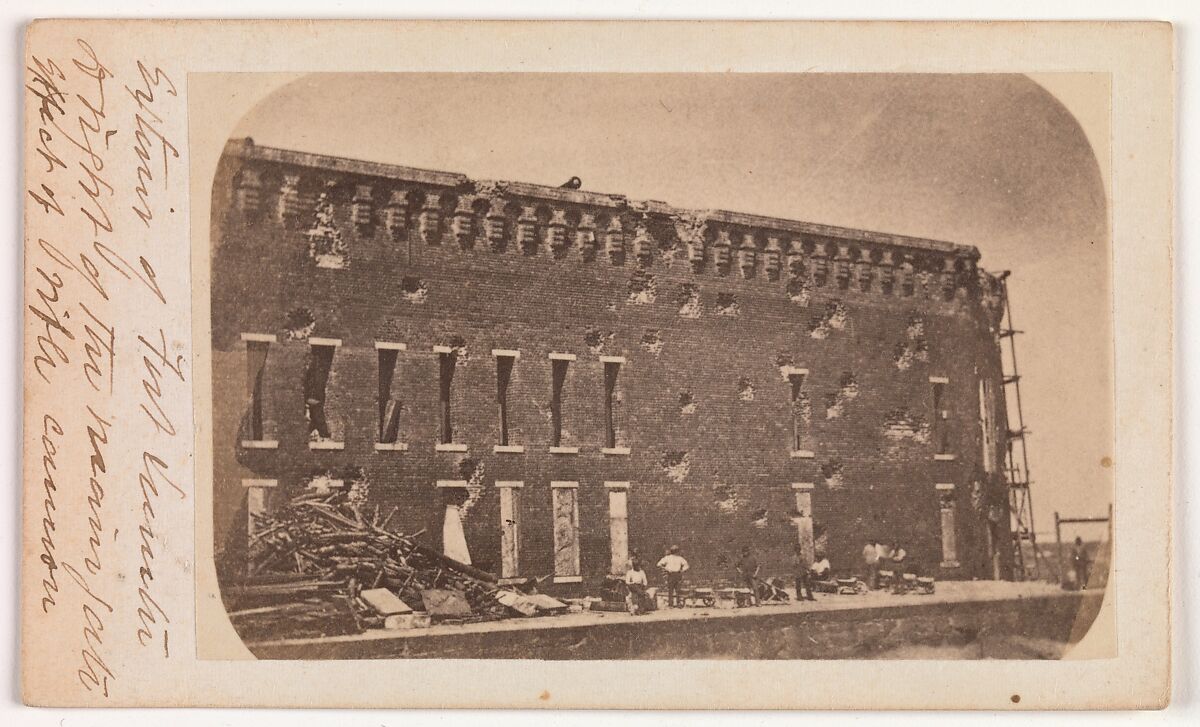 The Evacuation of Fort Sumter, April 1861, Edward Anthony (American, 1818–1888), Albumen silver print from glass negative 