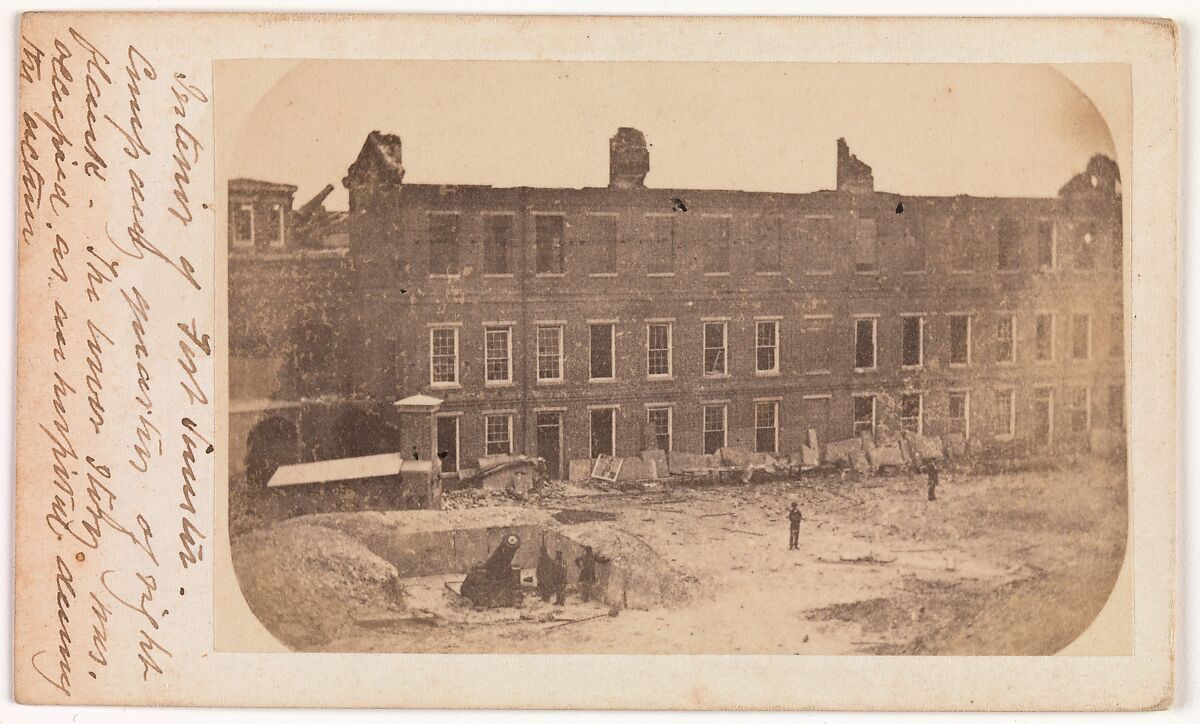 The Evacuation of Fort Sumter, April 1861, Edward Anthony (American, 1818–1888), Albumen silver print from glass negative 