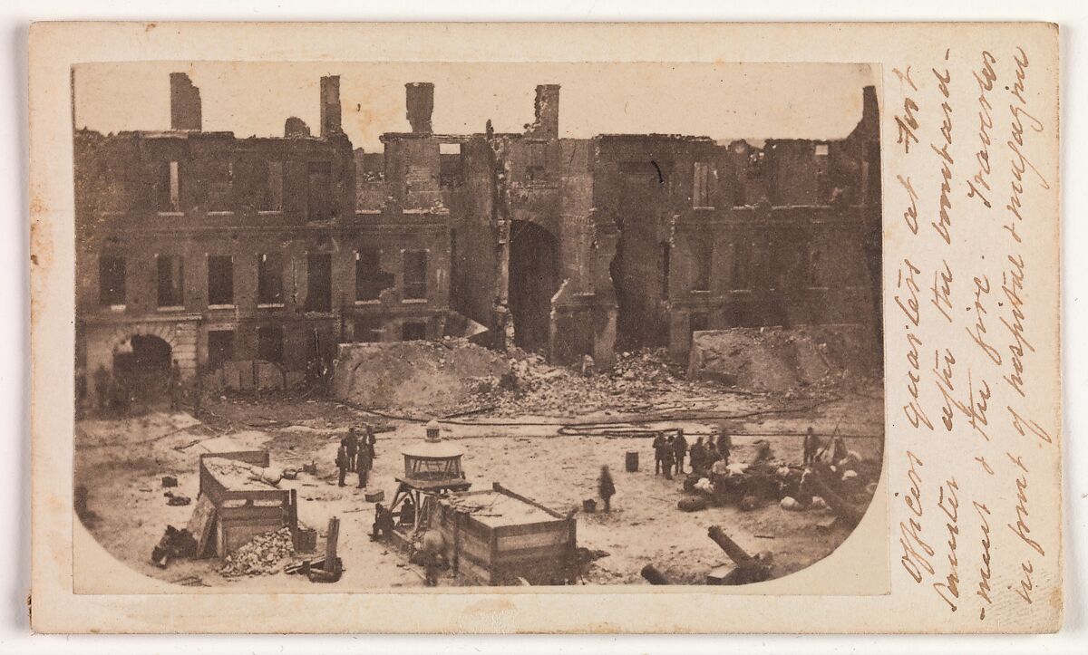 The Evacuation of Fort Sumter, April 1861, Attributed to Alma A. Pelot (American, active Charleston, South Carolina, 1850s–1860s), Albumen silver print from glass negative 