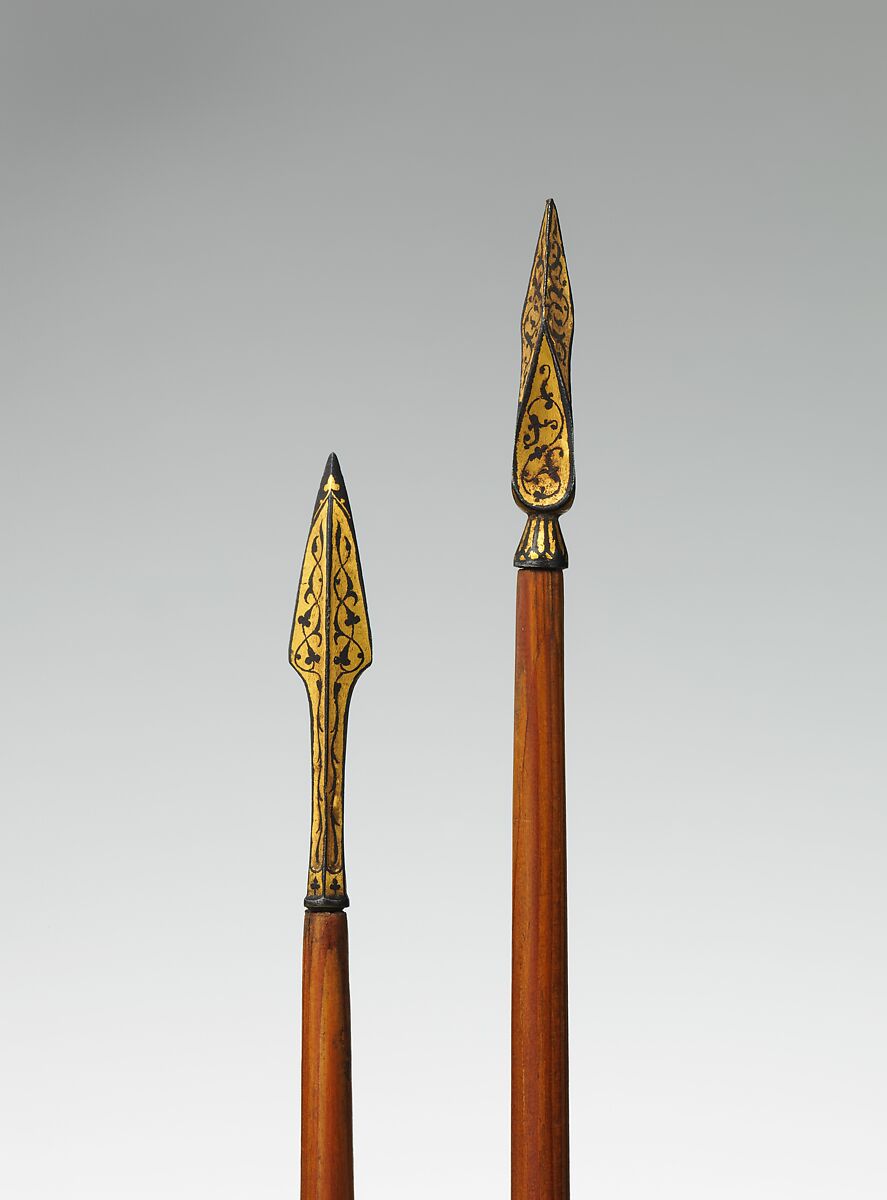 Two Arrows, Wood, textile, lacquer, steel, gold, copper alloy, Turkish or Iranian