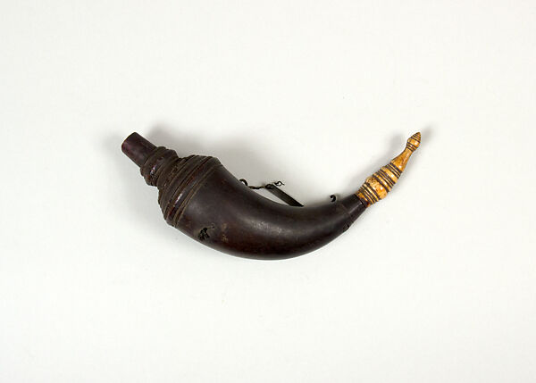Powder Flask, Horn, wood, ivory, Cambodian 