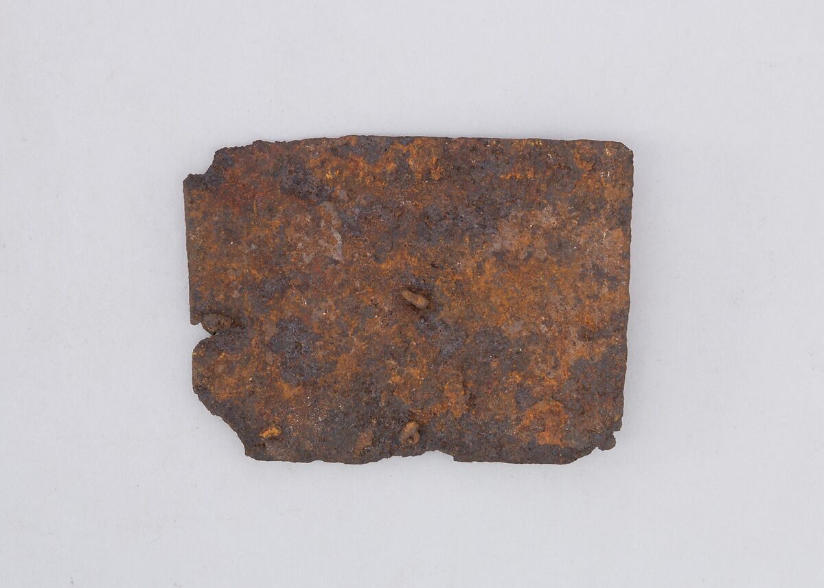 Six Brigandine Plates, Iron, copper alloy, textile, European