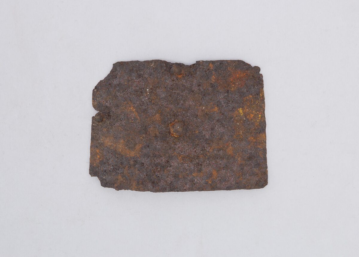 Six Brigandine Plates, Iron, copper alloy, textile, European