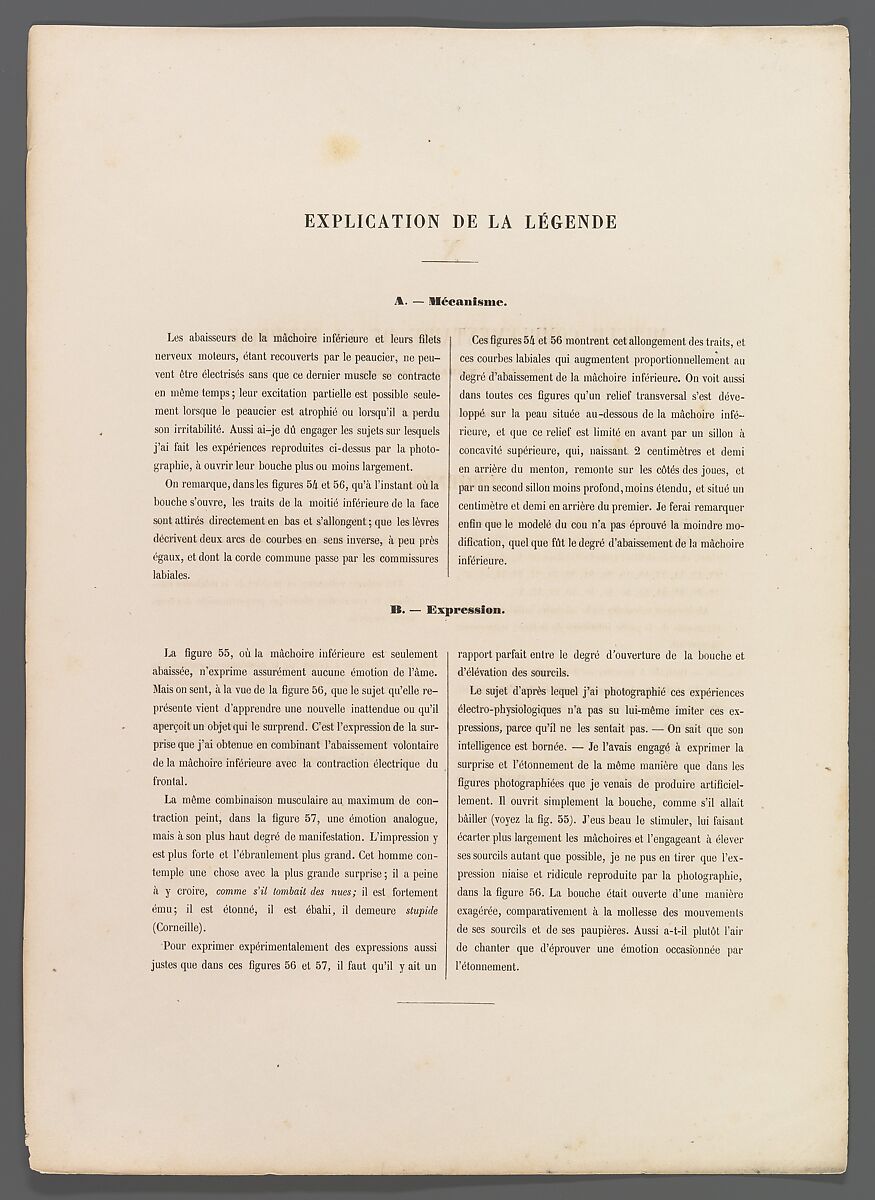 Mécanisme de la physionomie humaine ou Analyse électro-physiologique de l’expression des passions applicable à la pratique des arts plastiques, Guillaume-Benjamin-Amand Duchenne de Boulogne (French, 1806–1875), Albumen silver prints from glass negatives