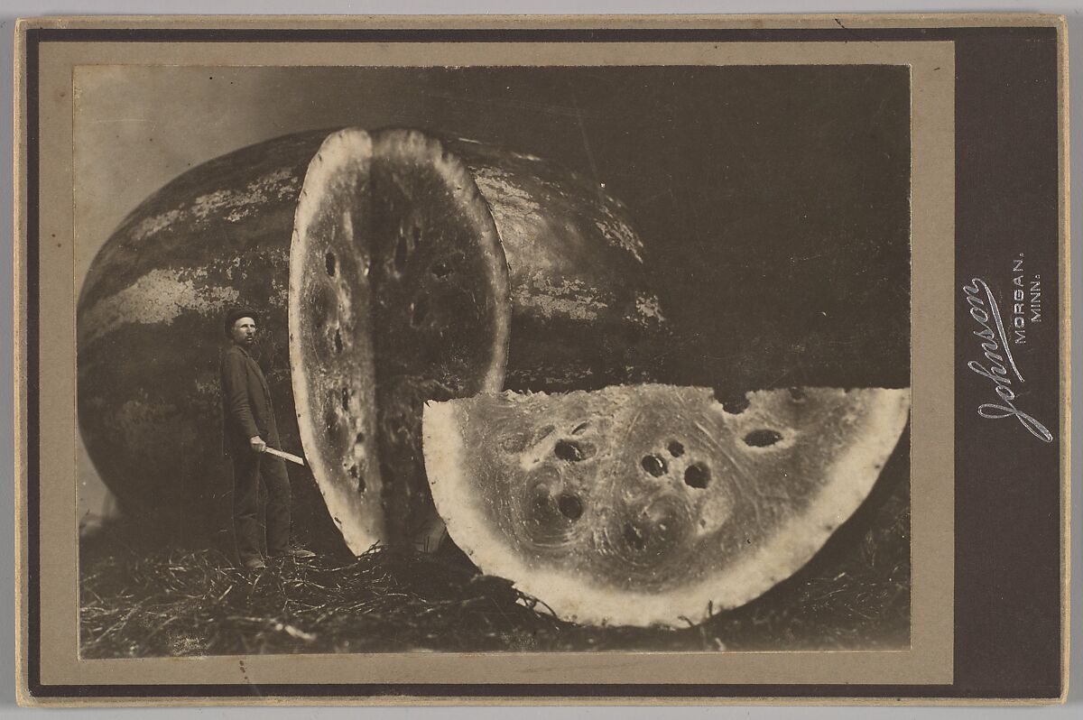 [Man Cutting Watermelon], Johnson (American, active 1898–1903), Carbon print 