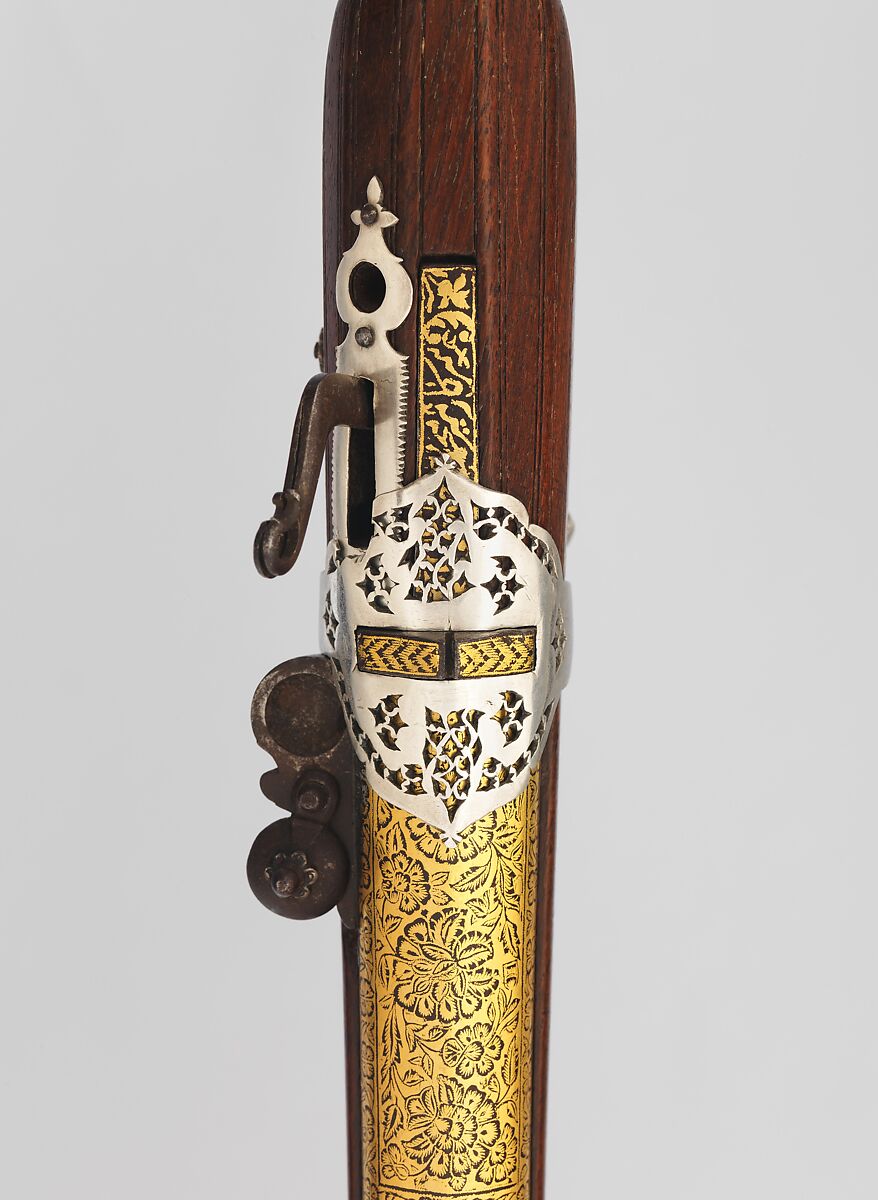 Matchlock Rifle, Steel, wood, silver, gold, copper alloy, Indian, Sind (now Pakistan)