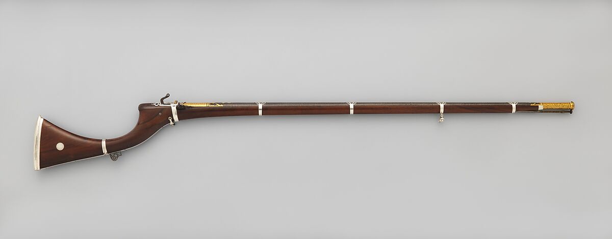 Matchlock Rifle, Steel, wood, silver, gold, copper alloy, Indian, Sind (now Pakistan) 