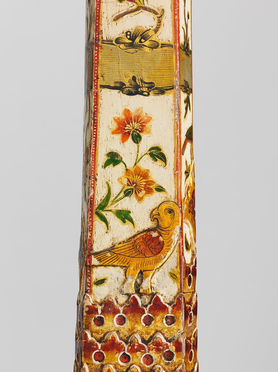 Matchlock Gun, Steel, wood, gold, silver, pigment, Indian, Rajasthan or Lahore