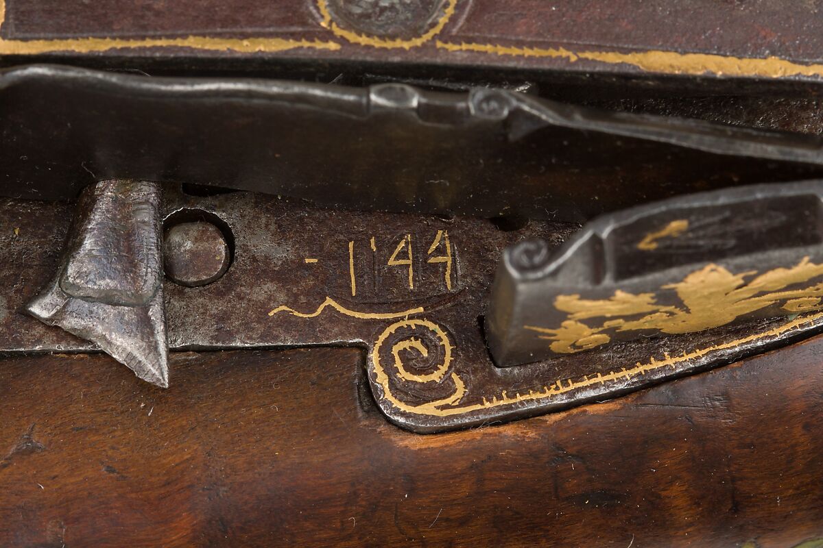 Miquelet Gun, Steel, wood, bone, copper alloy, gold, Turkish