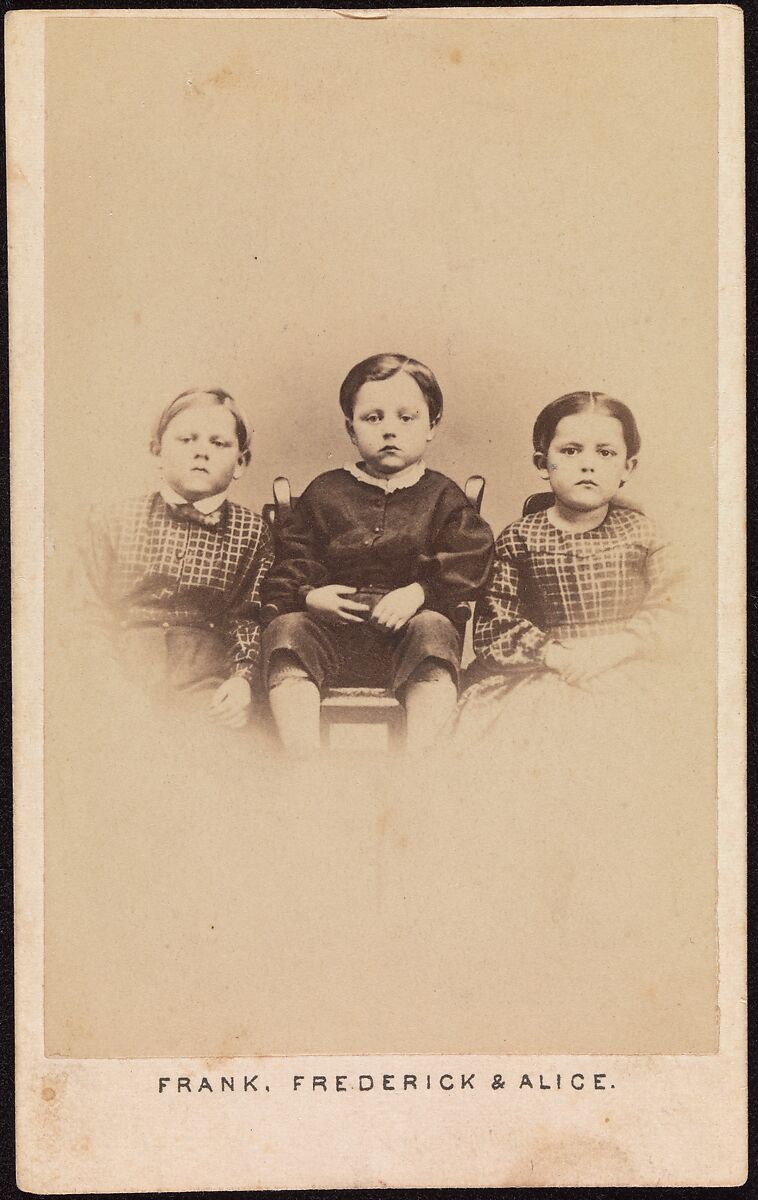 Frank, Frederick & Alice. "The Children of the Battle Field", Wenderoth, Taylor &amp; Brown (American, active Philadelphia, 1860s), Albumen silver print 