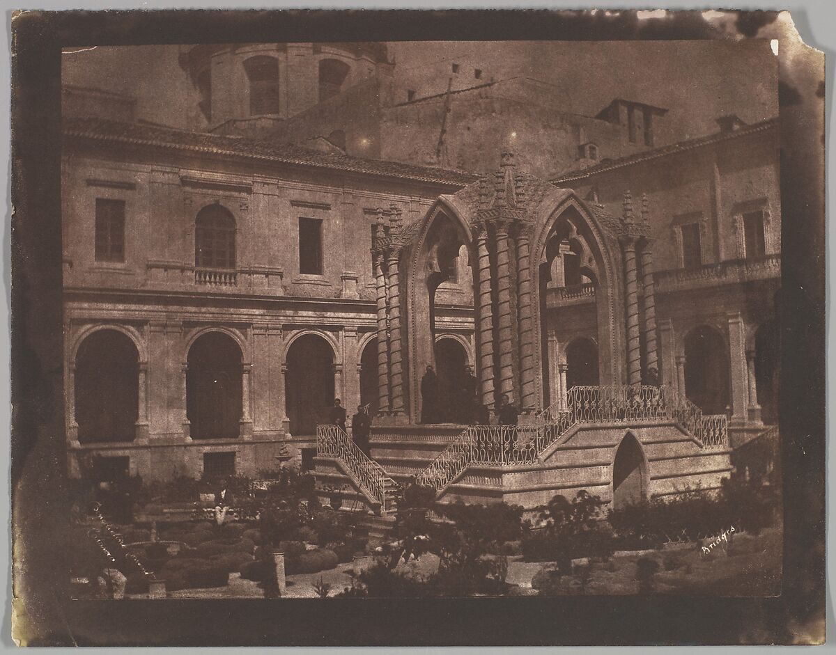 Benedictine Convent, Catania, George Wilson Bridges (British, 1788–1864), Salted paper print from paper negative 