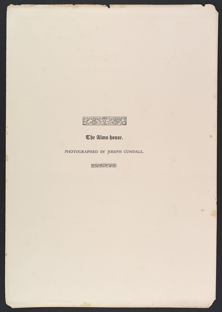 The Alms House, Joseph Cundall (British, Norwich, Norfolk 1818–1895 Wallington, Surrey), Albumen silver print from glass negative