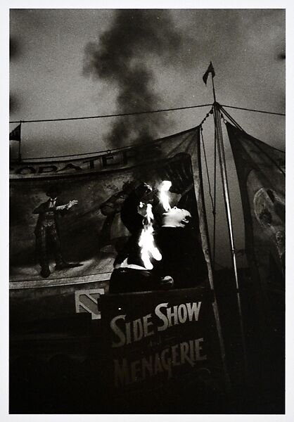 Fire Eater at a carnival, Palisades Park, N.J., Diane Arbus (American, New York 1923–1971 New York), Gelatin silver print 