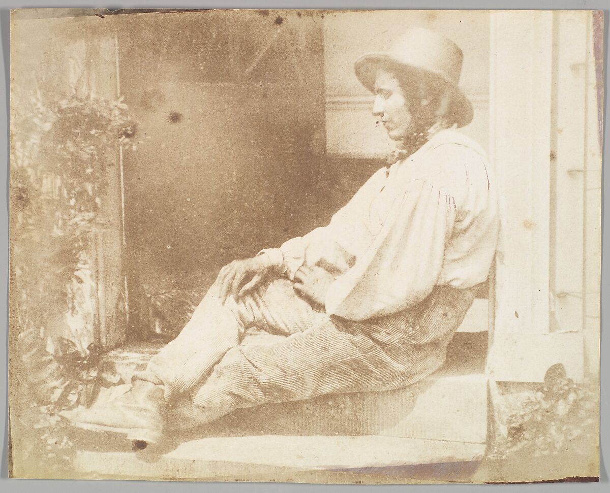 Portrait of the Gardener, possibly David Roderick, Calvert Richard Jones (British, Swansea, Wales 1802–1877 Bath, England), Salted paper print from paper negative 