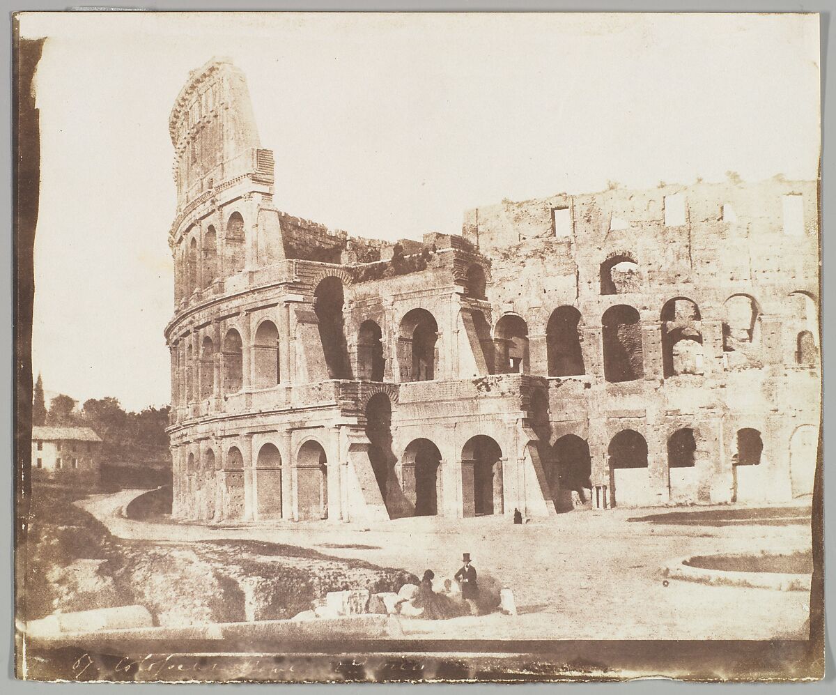 67. Colosseum, Rome, Second View, Calvert Richard Jones (British, Swansea, Wales 1802–1877 Bath, England), Salted paper print from paper negative 