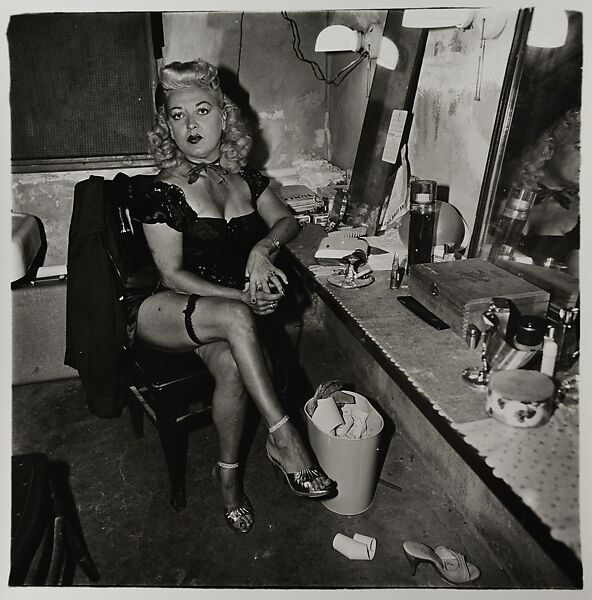 Burlesque comedienne in her dressing room, Atlantic City, N.J., Diane Arbus (American, New York 1923–1971 New York), Gelatin silver print 