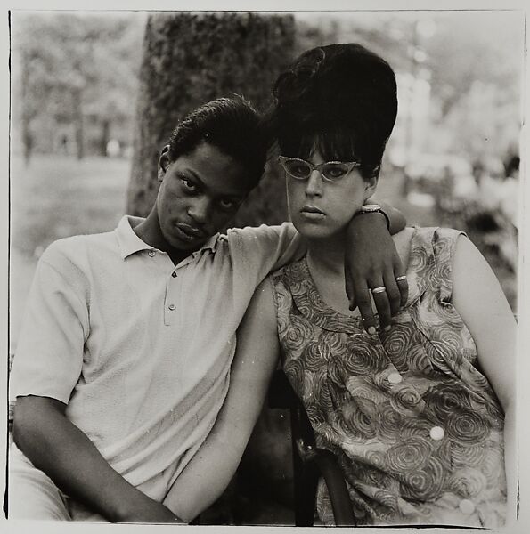 A young man and his pregnant wife in Washington Square Park, N.Y.C., Diane Arbus (American, New York 1923–1971 New York), Gelatin silver print 