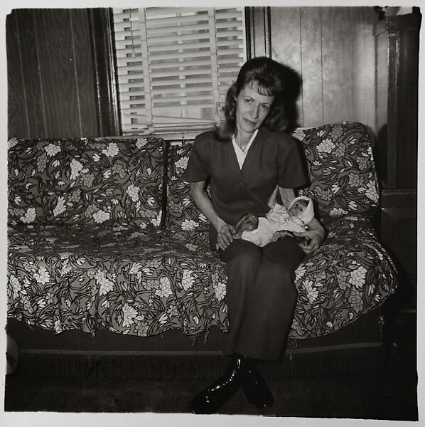A woman with her baby monkey, N.J., Diane Arbus (American, New York 1923–1971 New York), Gelatin silver print 