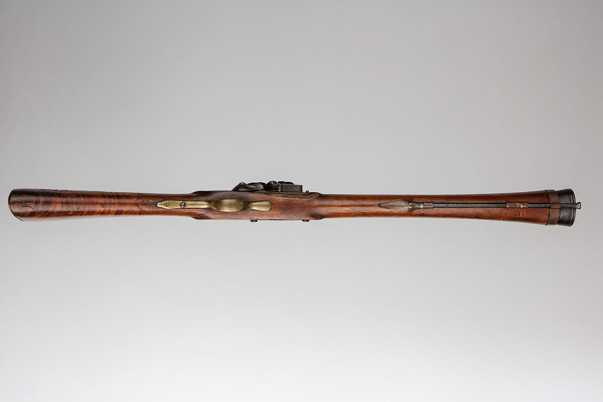 Flintlock Blunderbuss, Steel, wood (walnut), brass, silver, gold, Aceh, Sumatra, lock, British