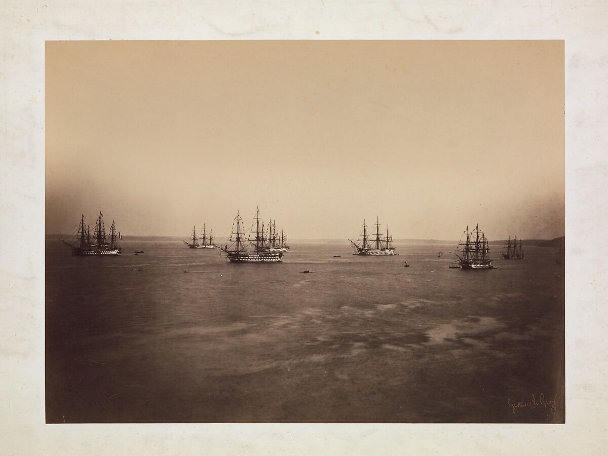 The French and English Fleets, Cherbourg, Gustave Le Gray (French, 1820–1884), Albumen silver print from glass negative 