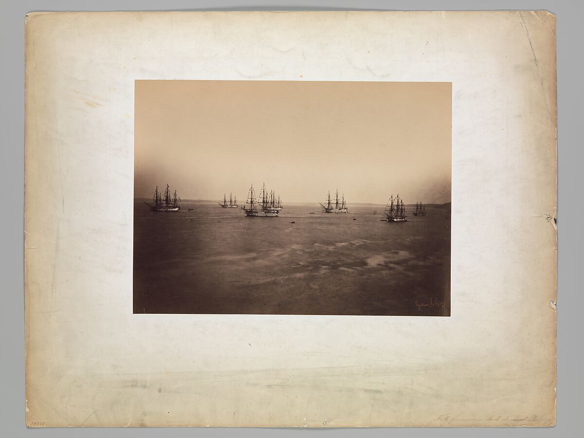 The French and English Fleets, Cherbourg, Gustave Le Gray (French, 1820–1884), Albumen silver print from glass negative