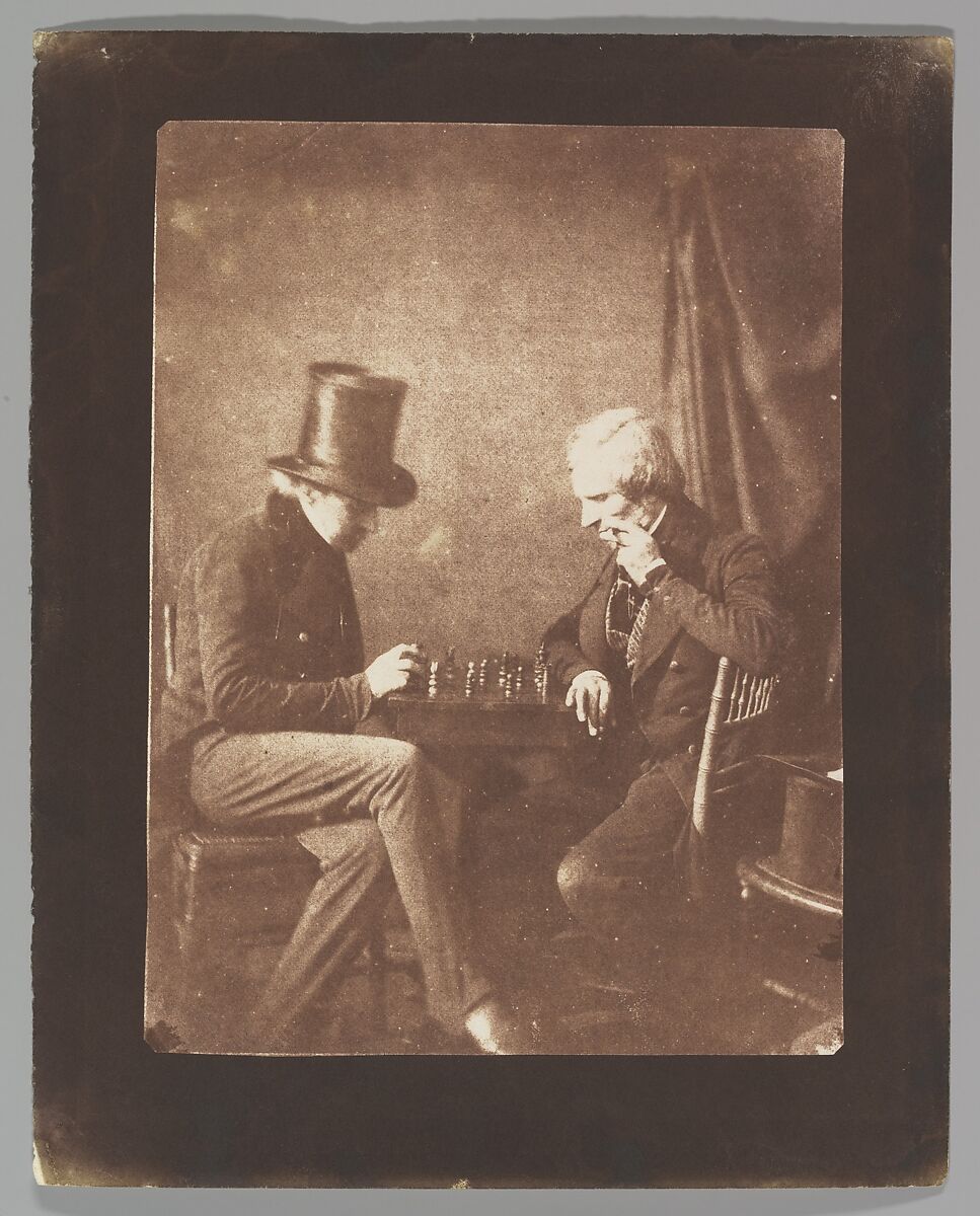 The Chess Players, Likely by Antoine-François-Jean Claudet (French, Lyon 1797–1867London), Salted paper print from paper negative 