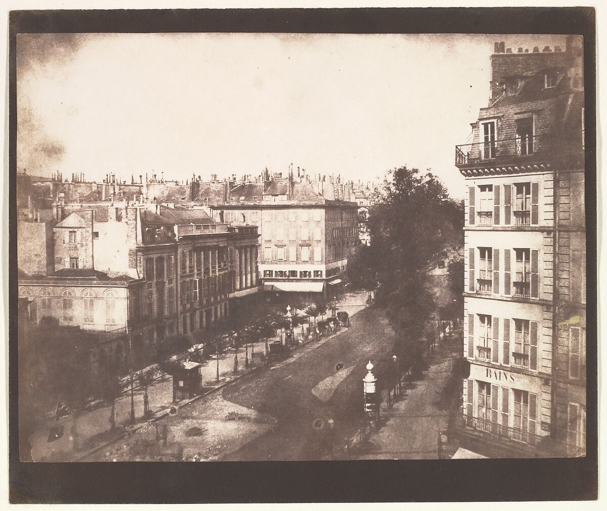 View of the Boulevards of Paris, William Henry Fox Talbot (British, Dorset 1800–1877 Lacock), Salted paper print from paper negative 