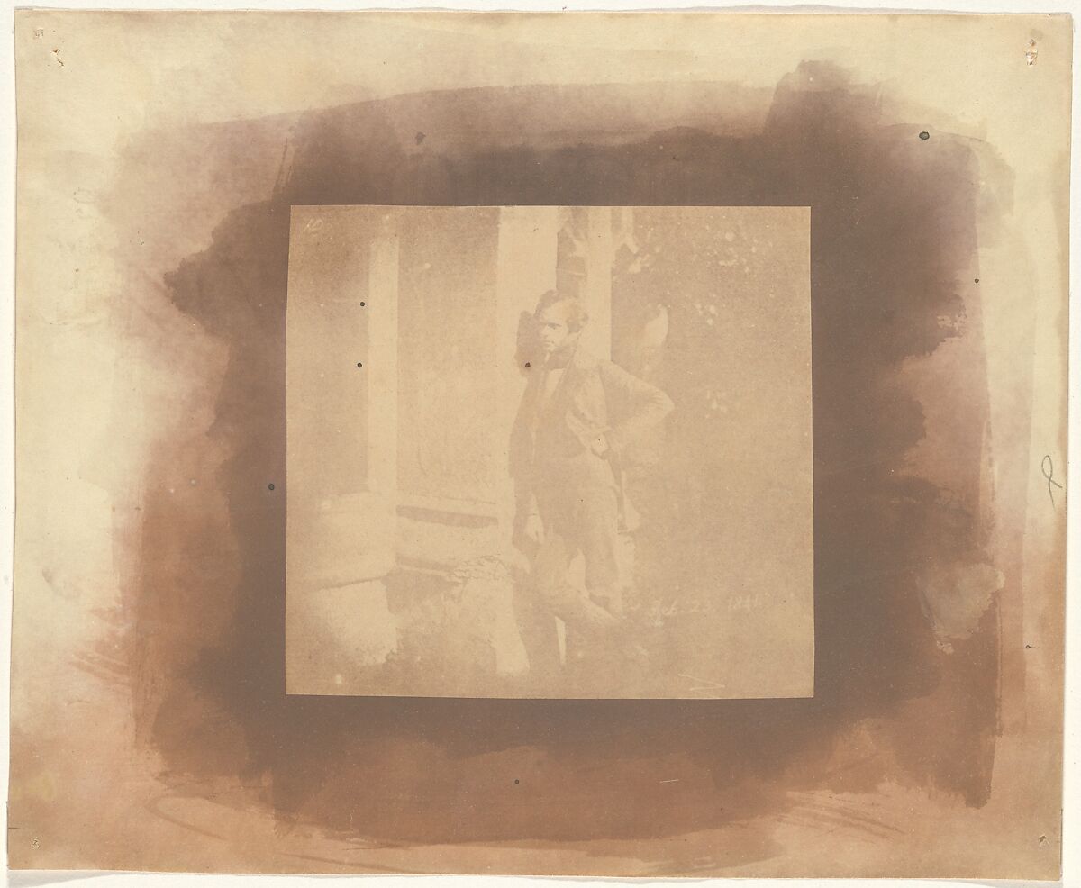 Nicolaas Henneman in the Cloisters at Lacock Abbey, William Henry Fox Talbot (British, Dorset 1800–1877 Lacock), Salted paper print from paper negative 