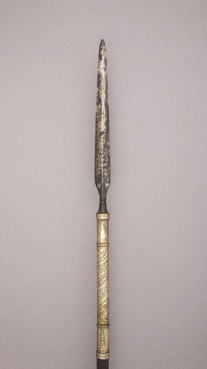 Spear, Steel, wood, silver, Philippine, Lanao del Sur