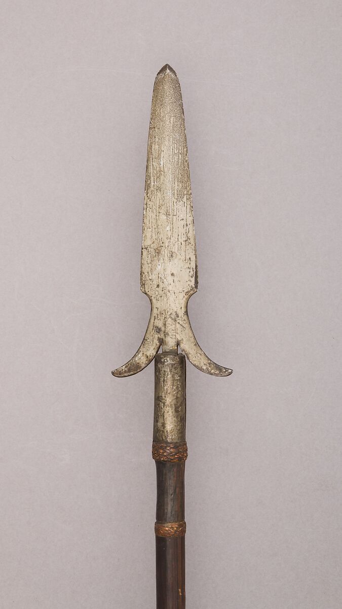 Spear (Kay-Yan), Steel, wood, cane (rattan), Philippine, Igorot 
