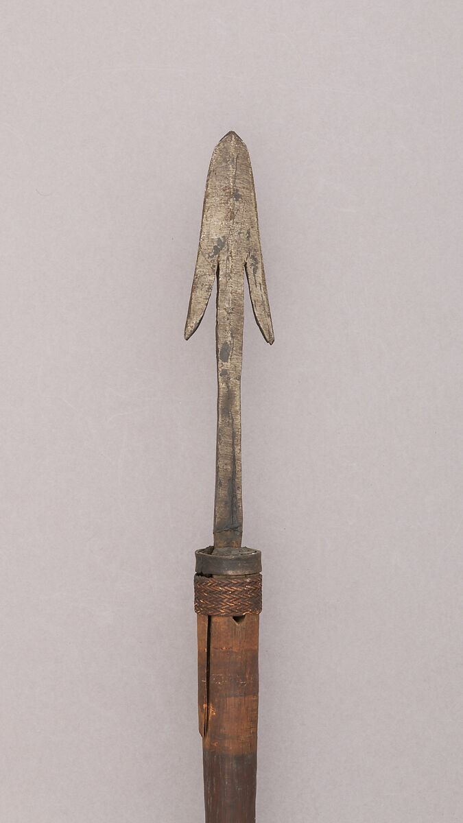 Spear (Falfeg), Steel, wood, iron, cane (rattan), Philippine, Igorot 