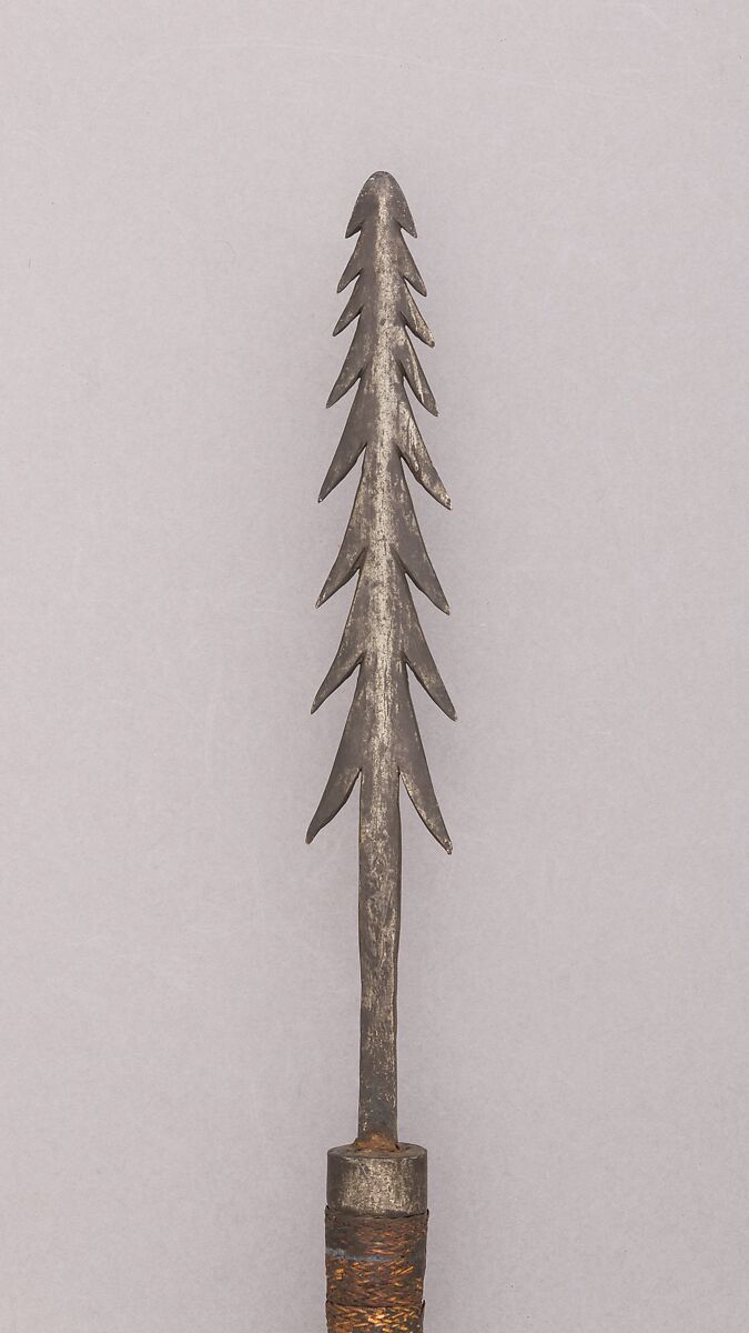 Spear (Sinalawitan), Steel, wood, iron, cane (rattan), Philippine, Igorot 