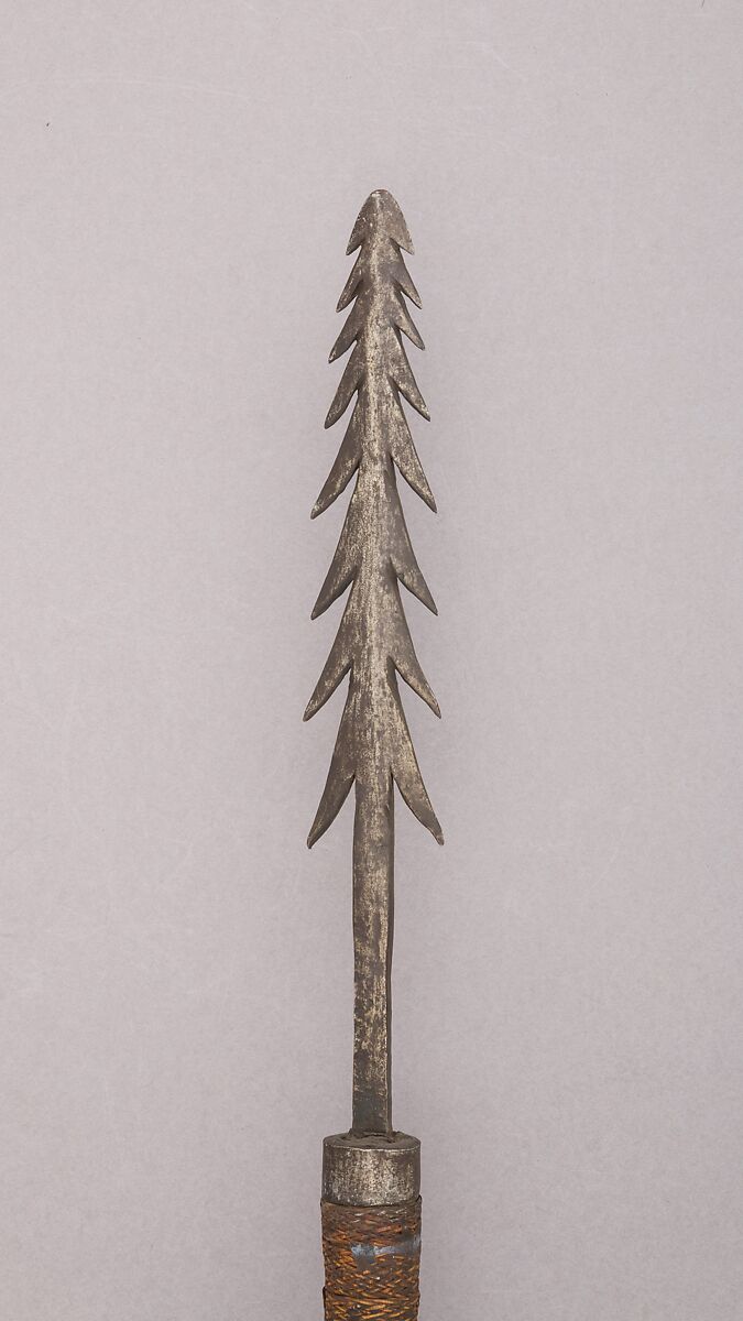 Spear (Sinalawitan), Steel, wood, iron, cane (rattan), Philippine, Igorot