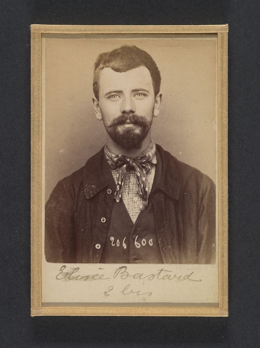 Bastard. Élisée, Joseph, Michel. 22 ans, né à Birnel (Oise). Polisseur. Anarchiste. 20/8/93., Alphonse Bertillon (French, 1853–1914), Albumen silver print from glass negative 