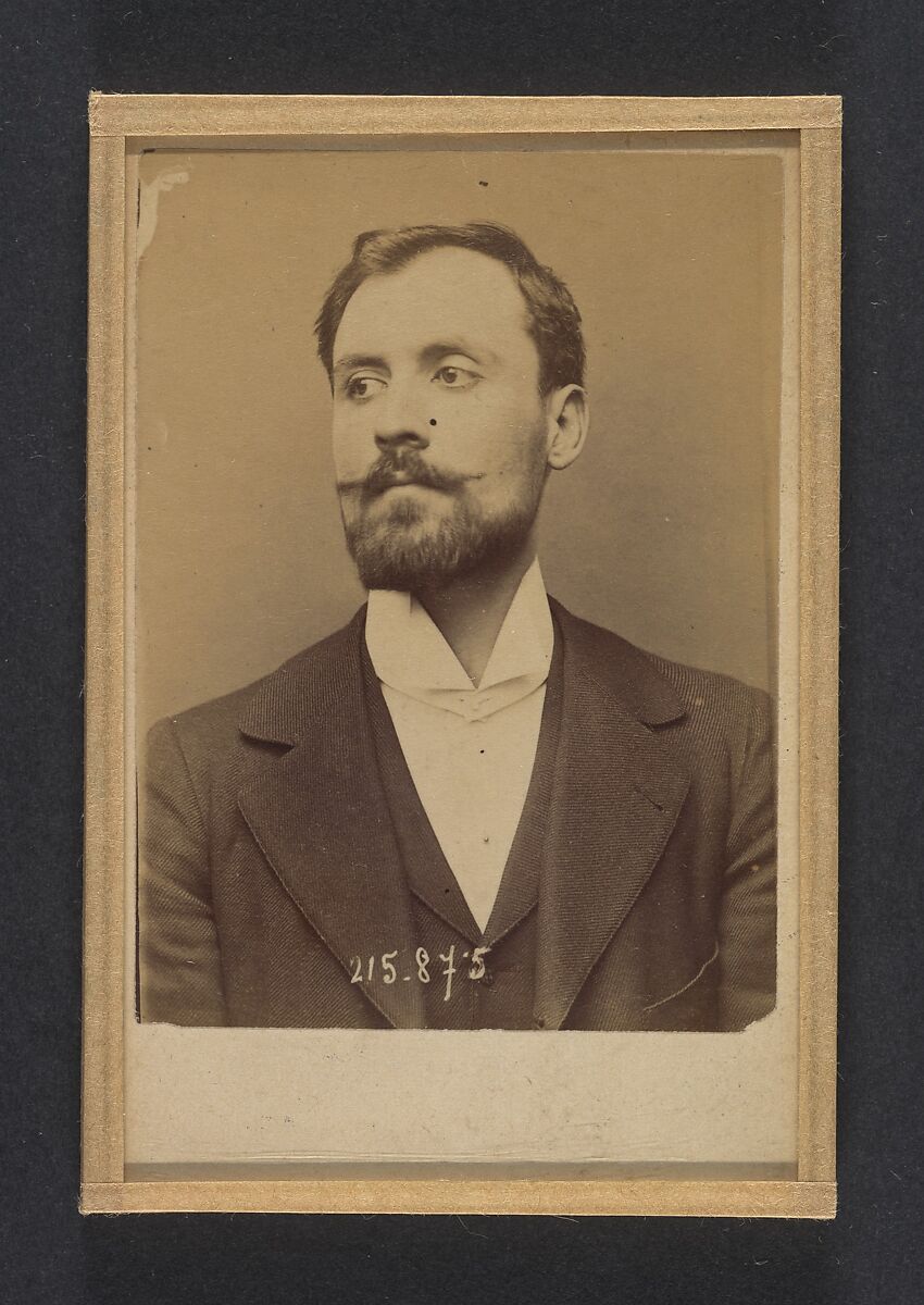 Bertani. Orsini. 24 ou 25 ans, né à Florence (Italie). Sans profession. Anarchiste. 18/3/94, Alphonse Bertillon (French, 1853–1914), Albumen silver print from glass negative 