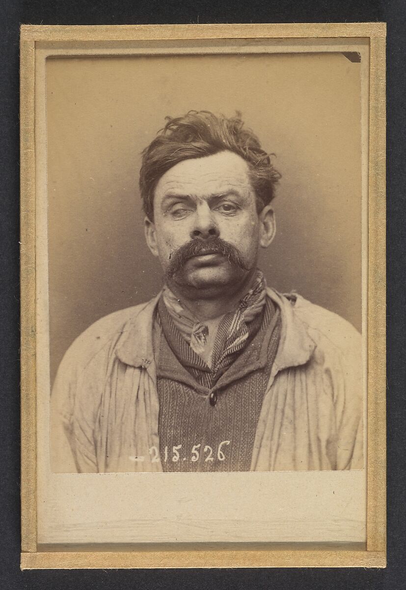 Birilay. Henri, Marc, Julien. 46 ans, né à Chartres (Eure & Loir). Journalier. Anarchiste. 11/3/94., Alphonse Bertillon (French, 1853–1914), Albumen silver print from glass negative 