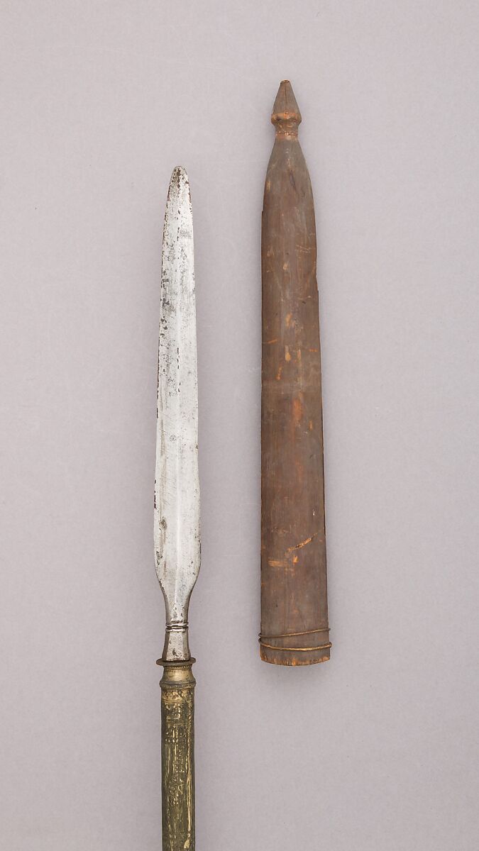 Spear with Sheath, Wood, silver, Sumatran, Acheen 