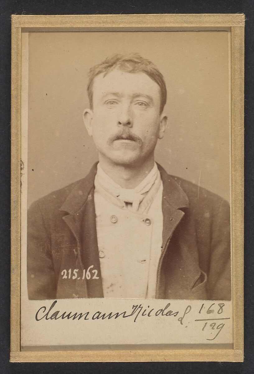 Chauman. Nicolas. 38 ans, né à Paris XVe. Puisatier. Anarchiste. 6/3/94., Alphonse Bertillon (French, 1853–1914), Albumen silver print from glass negative 