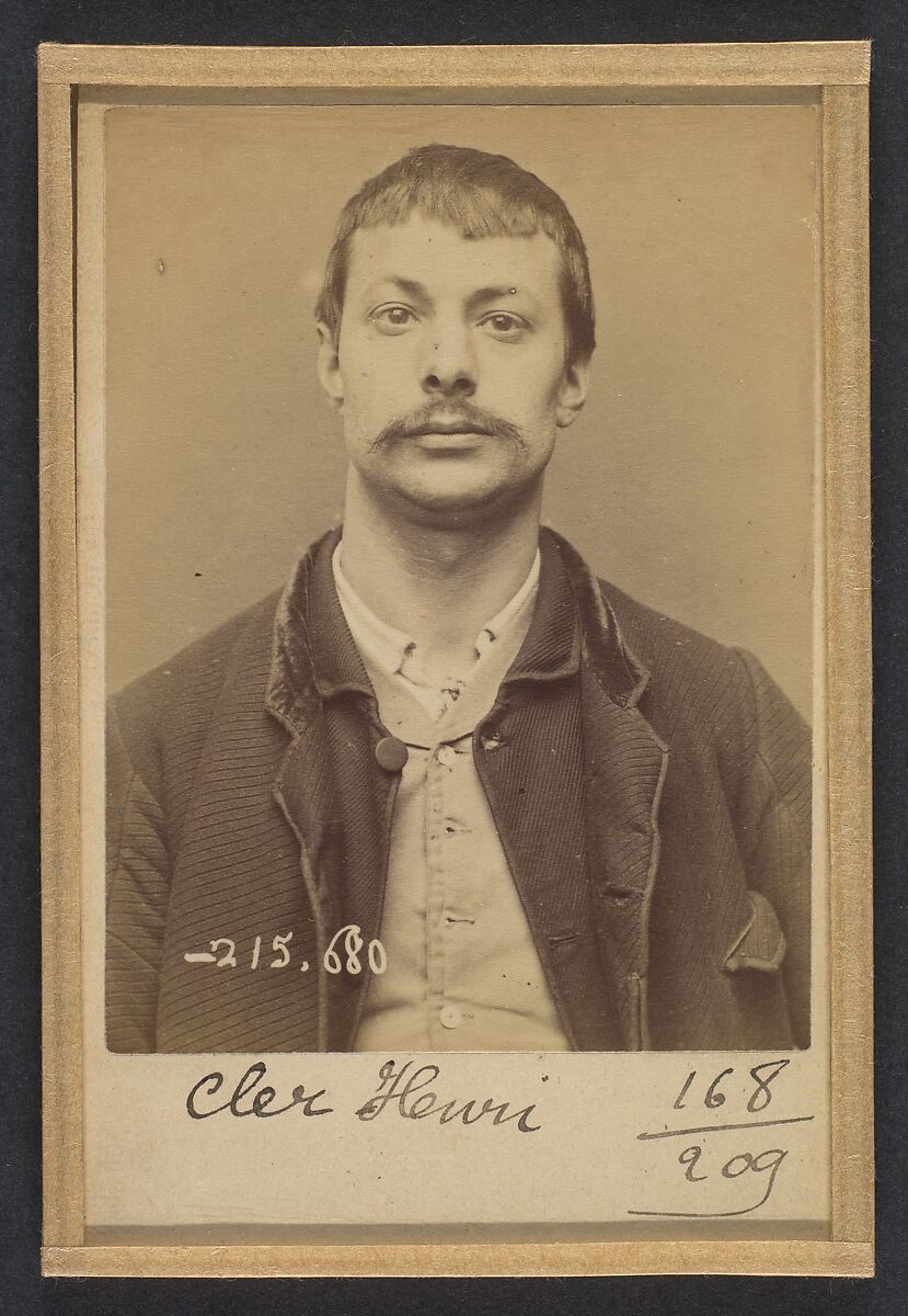 Cler. Henri. 31 ans, né à Paris XIe. Ébéniste. Anarchiste. 14/3/94., Alphonse Bertillon (French, 1853–1914), Albumen silver print from glass negative 