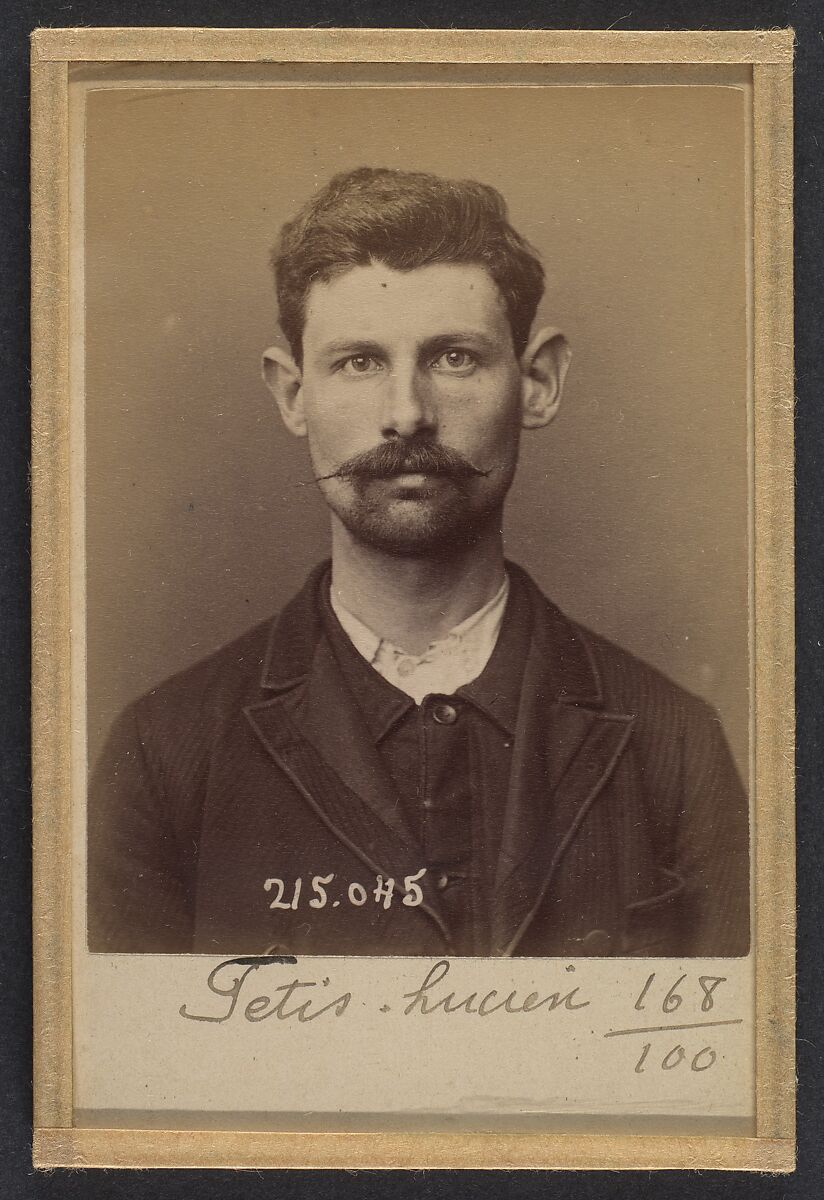 Fétis. Julien. 26 ans, né à New York (USA). Couvreur. Anarchiste. 3/3/94., Alphonse Bertillon (French, 1853–1914), Albumen silver print from glass negative 