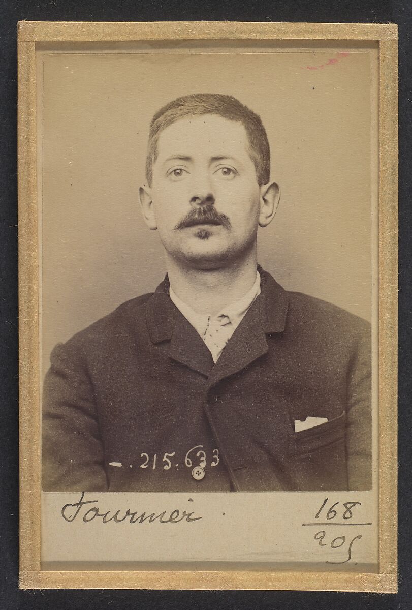 Fournier. Émile, Christophe. 26 ans, né à St-Martial (Creuse). Serrurier. Vol. 13/3/94., Alphonse Bertillon (French, 1853–1914), Albumen silver print from glass negative 