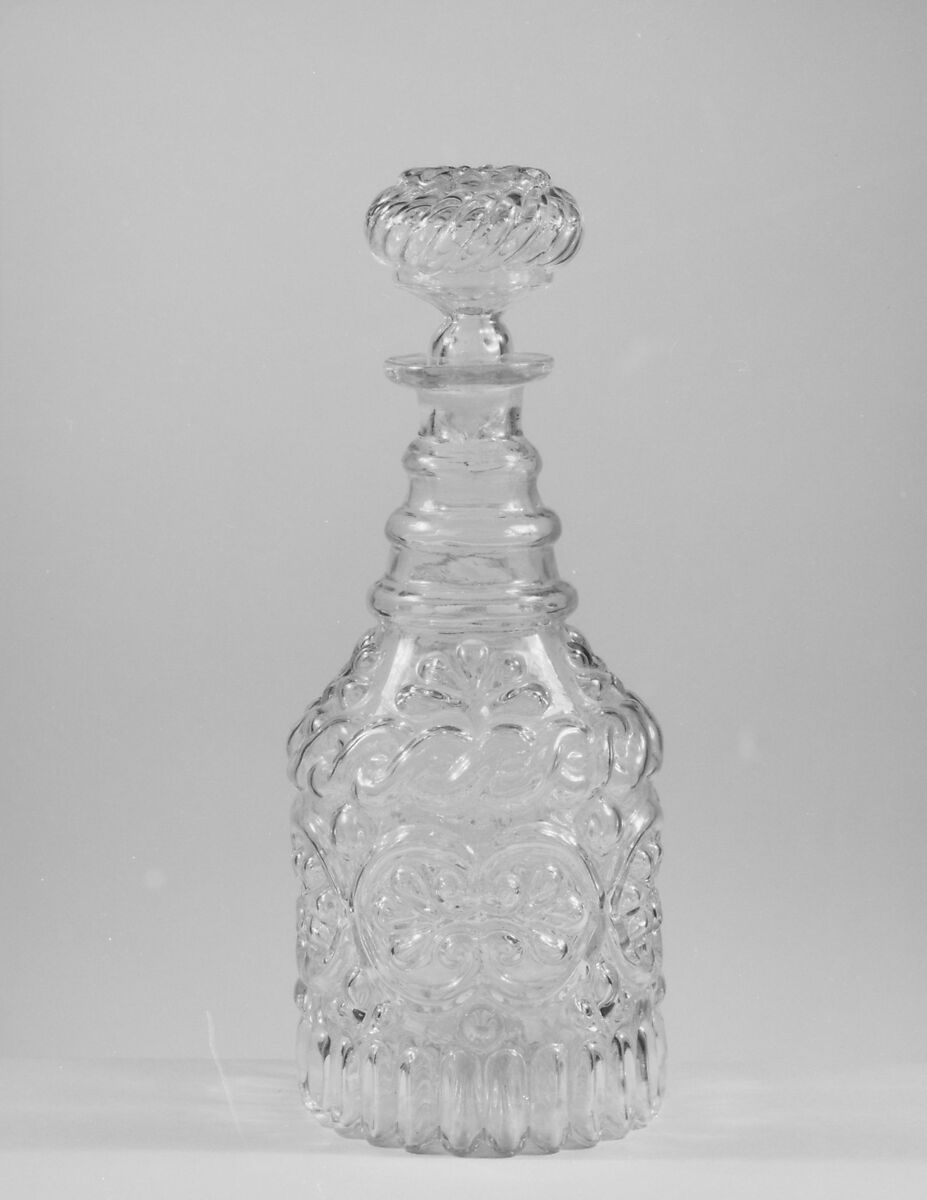 Decanter, Blown molded lead glass, American 