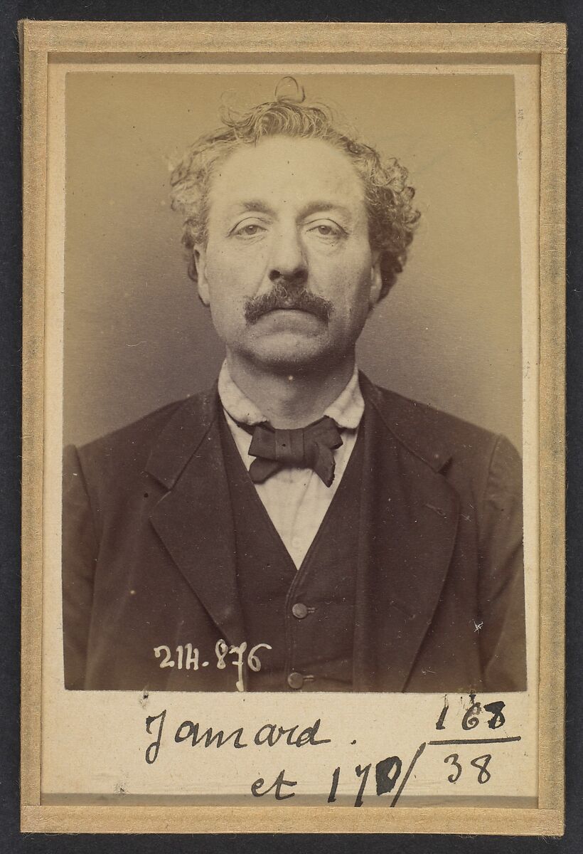 Jamard. Alphonse, Ernest. 51 ans, né à Paris. Distillateur. Anarchiste. 28/2/94., Alphonse Bertillon (French, 1853–1914), Albumen silver print from glass negative 