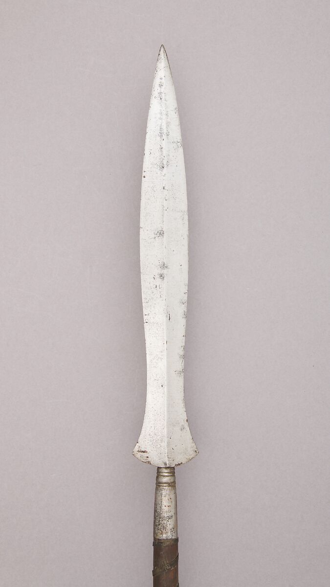 Spear, Wood, silver, steel, Javanese