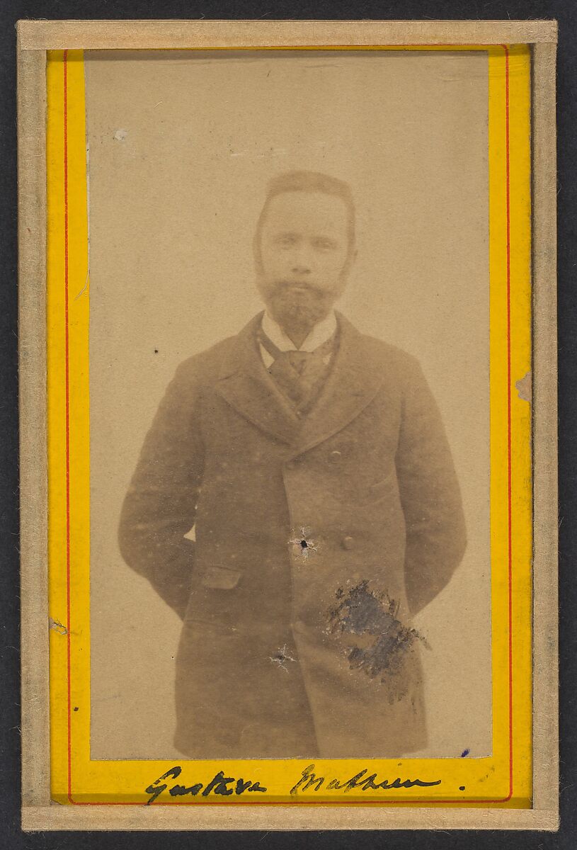 Mathieu. Gustave. (avec une barbe postiche), Alphonse Bertillon (French, 1853–1914), Albumen silver print from glass negative 