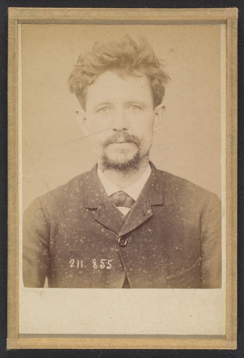 Mérigeau. Jacques. 35 ans, né à St-Léger-les-Melles (Deux Sèvres). Ébéniste. 19/12/93., Alphonse Bertillon (French, 1853–1914), Albumen silver print from glass negative 